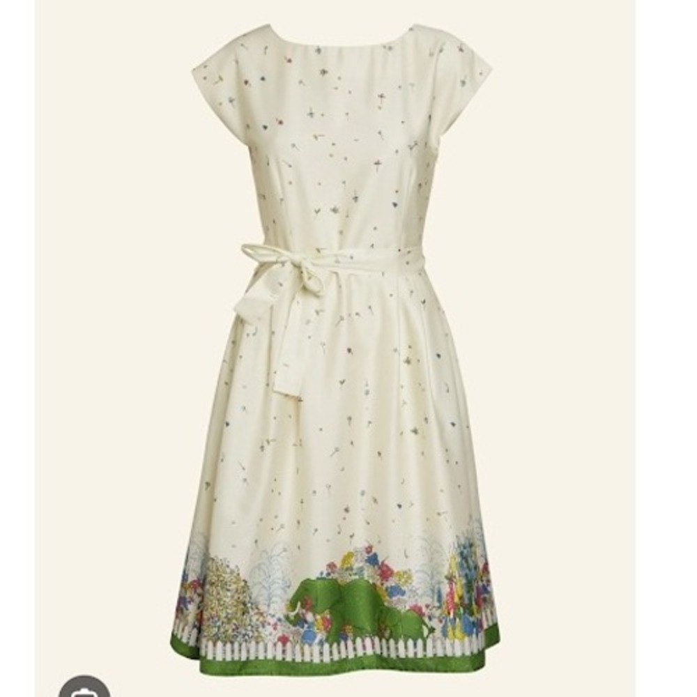 Palava Organic Cotton Dress Vintage Style Floral Print Lined‎ Summer 6/UK 10